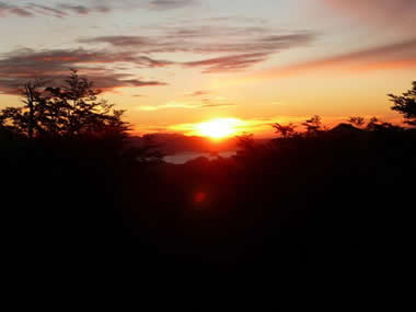 Sonnenuntergangerster Tag des Reit Trails